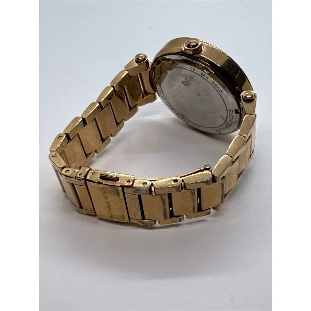 Michael Kors Parker MK5865 Women Rose Gold Analog Dial Quartz Wrist Watch JNA454